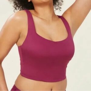 Andie Purple Plum Square Neck Modest Siren Crop Tank Tankini Swimsuit Top Bikini